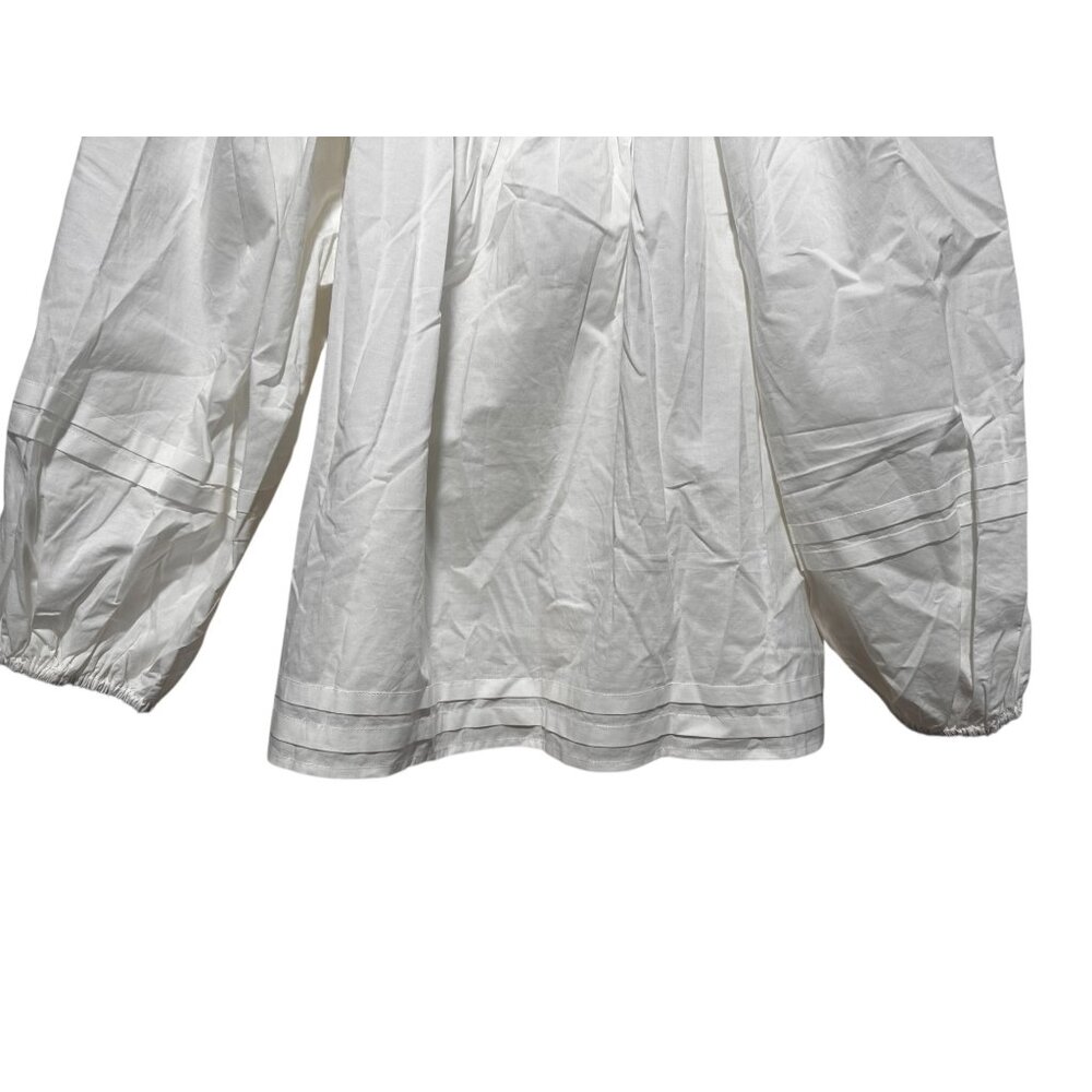 Maurices Lace Babydoll Blouse Womens 1X White Ballon Sleeves Cottagecore Peasent - Picture 15 of 16